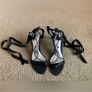 Splash Black Heel Sandals Size 7